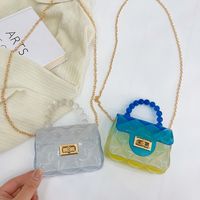 Women's Mini Pvc Color Block Fashion Transparent Square Lock Clasp Crossbody Bag main image 3