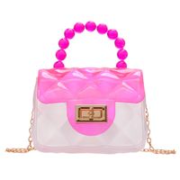 Women's Mini Pvc Color Block Fashion Transparent Square Lock Clasp Crossbody Bag sku image 1