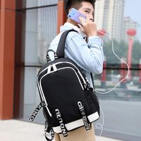 Men's Medium All Seasons Oxford Cloth Solid Color Fashion Square Zipper Functional Backpack main image 4