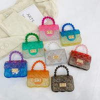 Women's Mini Pvc Color Block Fashion Transparent Square Lock Clasp Crossbody Bag main image 1