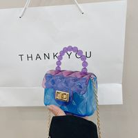 Women's Mini Pvc Color Block Fashion Transparent Square Lock Clasp Crossbody Bag main image 2