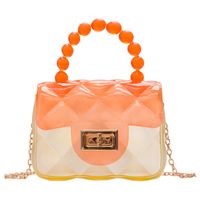 Women's Mini Pvc Color Block Fashion Transparent Square Lock Clasp Crossbody Bag sku image 4