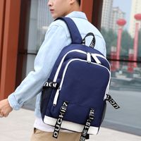 Men's Medium All Seasons Oxford Cloth Solid Color Fashion Square Zipper Functional Backpack main image 5