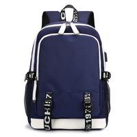 Men's Medium All Seasons Oxford Cloth Solid Color Fashion Square Zipper Functional Backpack sku image 12
