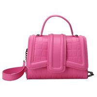 Women's Medium Pu Leather Solid Color Fashion Square Magnetic Buckle Crossbody Bag main image 3