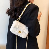 Women's Small All Seasons Pu Leather Solid Color Fashion Square Lock Clasp Chain Bag sku image 1