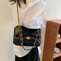 Women's Small All Seasons Pu Leather Solid Color Fashion Square Lock Clasp Chain Bag sku image 5