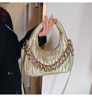 Women's Medium All Seasons Pu Leather Solid Color Fashion Chain Zipper Handbag sku image 3