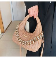 Women's Medium All Seasons Pu Leather Solid Color Fashion Chain Zipper Handbag sku image 1