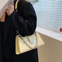 Women's Small All Seasons Pu Leather Solid Color Fashion Chain Square Zipper Underarm Bag sku image 1