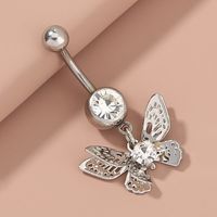 Fashion Butterfly Shell Snowflake Stainless Steel Grommet Eyelet Rhinestones Belly Ring 1 Piece main image 7
