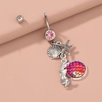 Fashion Butterfly Shell Snowflake Stainless Steel Grommet Eyelet Rhinestones Belly Ring 1 Piece main image 4