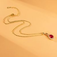 Glam Oval Copper Pendant Necklace Hollow Out Zircon Copper Necklaces main image 5