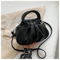 Women's Medium All Seasons Pu Leather Solid Color Streetwear Magnetic Buckle Ruched Bag sku image 2