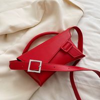 Women's Medium Pu Leather Solid Color Streetwear Square Magnetic Buckle Crossbody Bag sku image 2