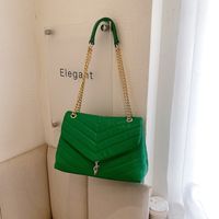 Women's Medium Pu Leather Solid Color Fashion Square Lock Clasp Crossbody Bag main image 5