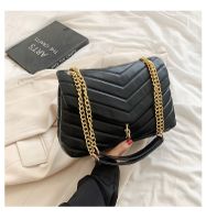Women's Medium Pu Leather Solid Color Fashion Square Lock Clasp Crossbody Bag sku image 4
