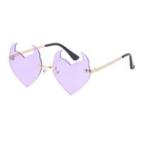 Mujeres Moda Forma De Corazón Ordenador Personal Espejo De Forma Especial Metal Sin Marco Gafas De Sol sku image 2