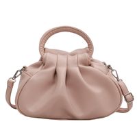 Women's Medium All Seasons Pu Leather Solid Color Streetwear Magnetic Buckle Ruched Bag main image 3