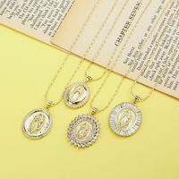 Vintage Style Human Copper Zircon Pendant Necklace In Bulk main image 9