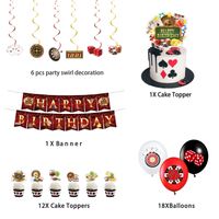 Birthday Beer Dice Paper Party Flag Balloons Cake Decorating Supplies main image 5