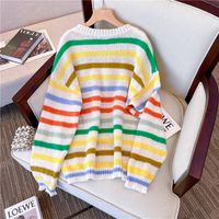 Fashion Stripe Knit Round Neck Long Sleeve Regular Sleeve Sweater main image 2