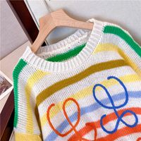 Fashion Stripe Knit Round Neck Long Sleeve Regular Sleeve Sweater main image 3