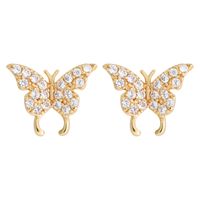 Simple Style Butterfly Alloy Inlay Rhinestones Ear Clips Ear Studs main image 5