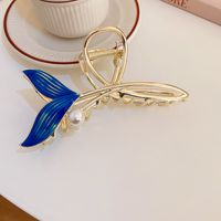 Elegant Fish Tail Copper Plating Pearl Hair Claws 1 Piece main image 4