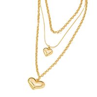 Fashion Heart Shape Alloy Plating Layered Necklaces main image 5