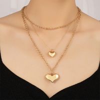 Fashion Heart Shape Alloy Plating Layered Necklaces main image 1