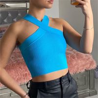 Women's Vest Tank Tops Backless Fashion Solid Color main image 2