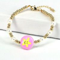 Moda Geométrico Cobre Barniz De Estufa Perla Pulsera sku image 5