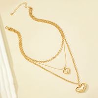 Fashion Heart Shape Alloy Plating Layered Necklaces main image 3