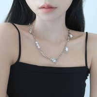 Sweet Geometric Alloy Artificial Pearls Necklace main image 4