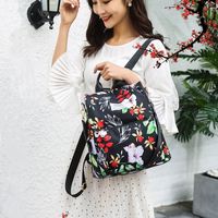 Women's Medium All Seasons Nylon Floral Fashion Square Zipper Functional Backpack main image 3