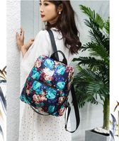 Women's Medium All Seasons Nylon Floral Fashion Square Zipper Functional Backpack main image 2