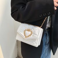 Women's Small Pu Leather Heart Shape Solid Color Fashion Square Magnetic Buckle Crossbody Bag main image 2