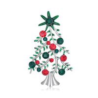 Fashion Christmas Tree Alloy Inlay Artificial Diamond Brooches main image 3