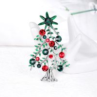 Fashion Christmas Tree Alloy Inlay Artificial Diamond Brooches main image 1