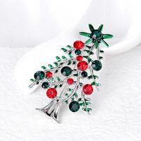Fashion Christmas Tree Alloy Inlay Artificial Diamond Brooches main image 4