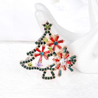 Fashion Christmas Tree Alloy Inlay Artificial Gemstones Brooches main image 1