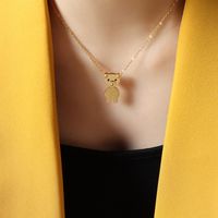 Collier Plaqué En Acier Inoxydable Simple Ours sku image 2