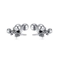 Cool Style Skull Stainless Steel Ear Studs Stainless Steel Earrings main image 4