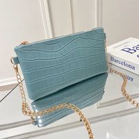 White Green Blue Pu Leather Solid Color Square Evening Bags main image 4