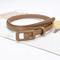 Fashion Rectangle Leather Metal Button Belt main image 3