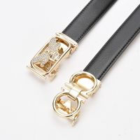 Fashion Butterfly Leather Metal Button Rhinestones Belt main image 3