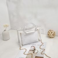 Women's Medium Spring&summer Pvc Solid Color Fashion Square Zipper Bag Sets sku image 1