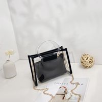Women's Medium Spring&summer Pvc Solid Color Fashion Square Zipper Bag Sets sku image 2