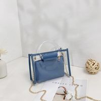 Women's Medium Spring&summer Pvc Solid Color Fashion Square Zipper Bag Sets sku image 4